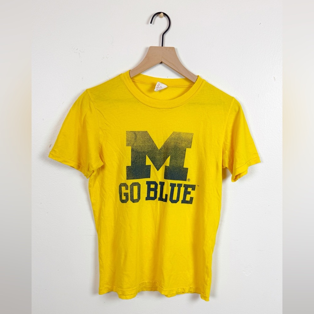 Vintage Yellow 'M Go Blue' T-Shirt Michigan